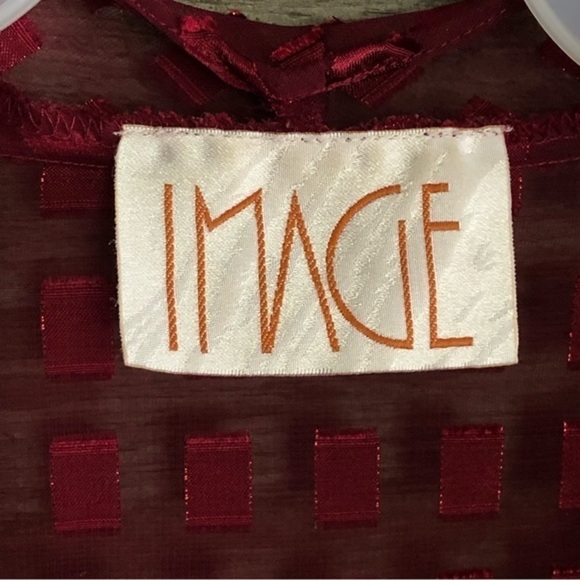 VINTAGE Image Size 1X Burgundy Velvet Burnout Semi-Sheer Cover-up - Picture 5 of 5